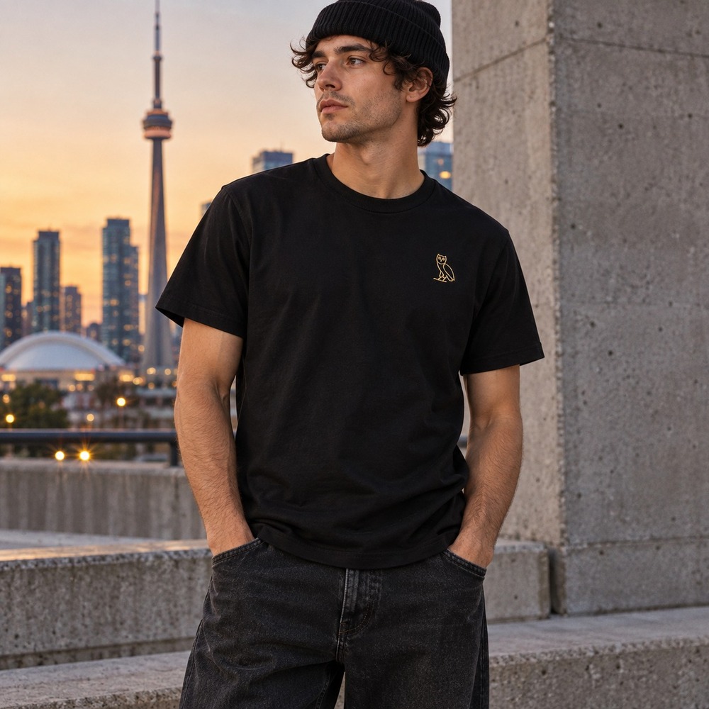 OVO Octobers Very Own Mens Owl Logo T Shirt Sz S Black Drake Streetwear